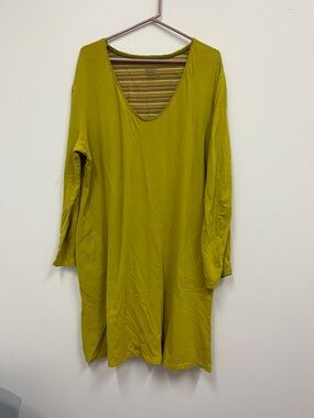 Gudrun Sjoden Olive Green Long Sleeve Tunic Dress Size XXL